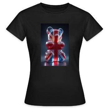 Union Jack Gummibärchen - Frauen T-Shirt - Schwarz - Vorne - AI Model Female 172 dark (172cm)