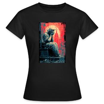 Statue de la Liberté en pleurs - T-shirt Femme - noir - Devant - AI Model Female 172 dark (172cm)