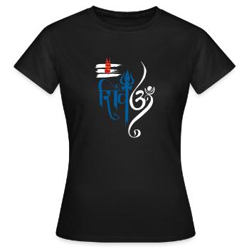 Grand texte de Shiva sanskrit - T-shirt Femme - noir - Devant - AI Model Female 172 dark (172cm)