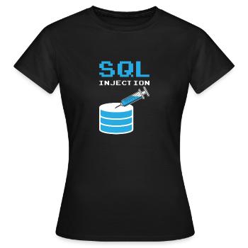 Injection SQL pour les administrateurs de base de données SQL - T-shirt Femme - noir - Devant - AI Model Female 172 dark (172cm)