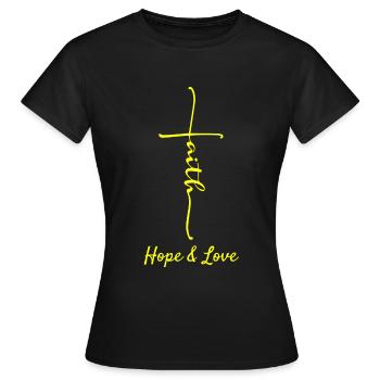 Christianisme croyant chrétien - T-shirt Femme - noir - Devant - AI Model Female 172 dark (172cm)