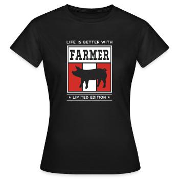 Farmer - Frauen T-Shirt - Schwarz - Vorne - AI Model Female 172 dark (172cm)