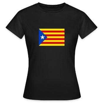 Katalanische Flagge - Frauen T-Shirt - Schwarz - Vorne - AI Model Female 172 dark (172cm)