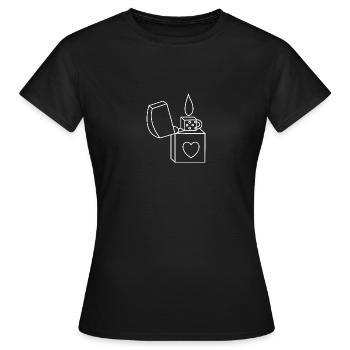 Feuerzeug - Frauen T-Shirt - Schwarz - Vorne - AI Model Female 172 dark (172cm)