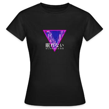 Vaporwave Osaka Tokio 80s 90s sleepless - Frauen T-Shirt - Schwarz - Vorne - AI Model Female 172 dark (172cm)