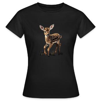 Forêt fauve Nature - T-shirt Femme - noir - Devant - AI Model Female 172 dark (172cm)