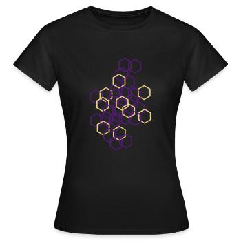 Modèle hexagone - T-shirt Femme - noir - Devant - AI Model Female 172 dark (172cm)