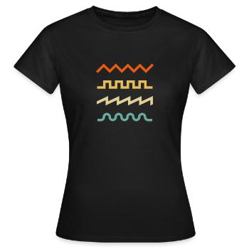 Schallwellen Synthesizer Musik Musiker Geschenk - Frauen T-Shirt - Schwarz - Vorne - AI Model Female 172 dark (172cm)