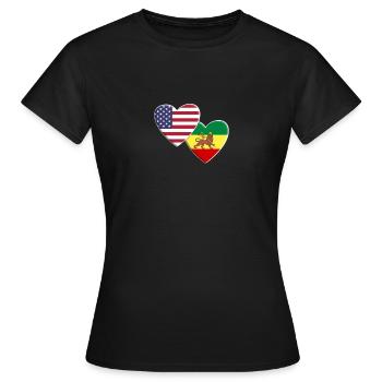 États-Unis Drapeau rastafari rastafari américain - T-shirt Femme - noir - Devant - AI Model Female 172 dark (172cm)