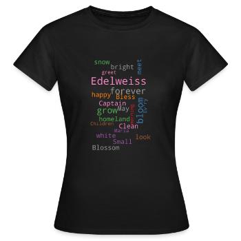 edelweiss - T-shirt Femme - noir - Devant - AI Model Female 172 dark (172cm)