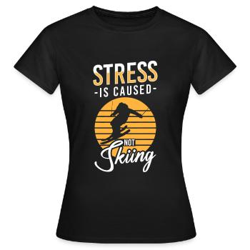 Winter sports holiday Pistensau - Women's T-Shirt - black - Front - AI Model Female 172 dark (172cm)