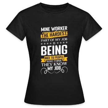 Bergarbeiter Arbeiter Minenarbeiter Grube - Frauen T-Shirt - Schwarz - Vorne - AI Model Female 172 dark (172cm)