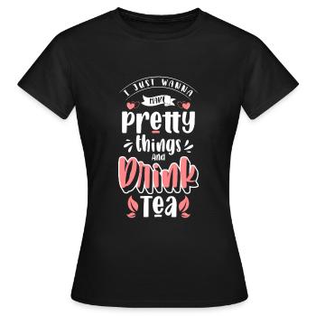 Tea Tea Bags Tea Lovers - Women's T-Shirt - black - Front - AI Model Female 172 dark (172cm)