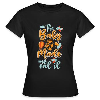 Grossesse Bébé Femme enceinte Descendance - T-shirt Femme - noir - Devant - AI Model Female 172 dark (172cm)