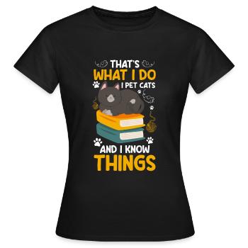 Chats Chat Chat Ami Chat Sauvage - T-shirt Femme - noir - Devant - AI Model Female 172 dark (172cm)