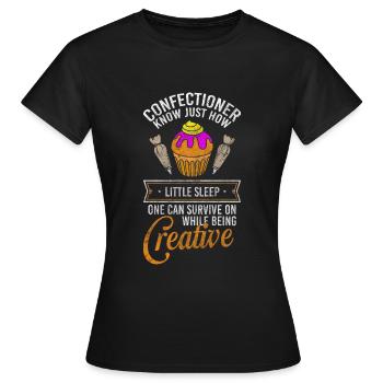 Tartelettes pâtissière - T-shirt Femme - noir - Devant - AI Model Female 172 dark (172cm)