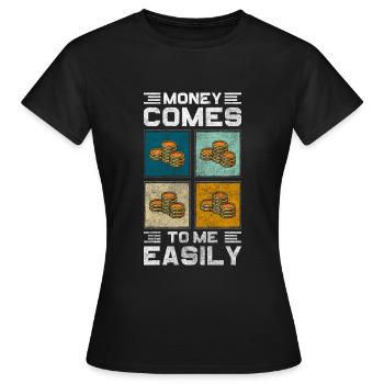 Richesse Prospérité Euro Affaires - T-shirt Femme - noir - Devant - AI Model Female 172 dark (172cm)