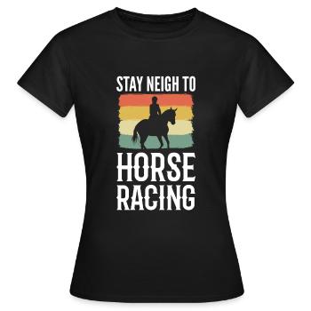Pferderennen Reiter - Frauen T-Shirt - Schwarz - Vorne - AI Model Female 172 dark (172cm)