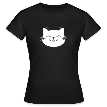Funny Kawaii Cat Face - Women's T-Shirt - black - Front - AI Model Female 172 dark (172cm)