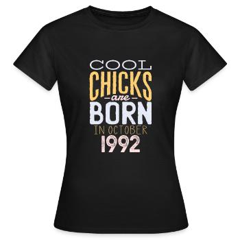Oktober 1992 - 30. Geburtstag Geschenk. Legende. - Frauen T-Shirt - Schwarz - Vorne - AI Model Female 172 dark (172cm)