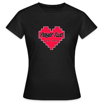 Joueur deux - Joueur un Partenaire Look - T-shirt Femme - noir - Devant - AI Model Female 172 dark (172cm)