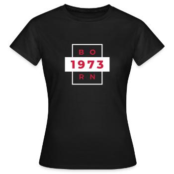Né en 1973 - T-shirt Femme - noir - Devant - AI Model Female 172 dark (172cm)