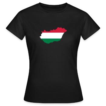 Hongrie - T-shirt Femme - noir - Devant - AI Model Female 172 dark (172cm)