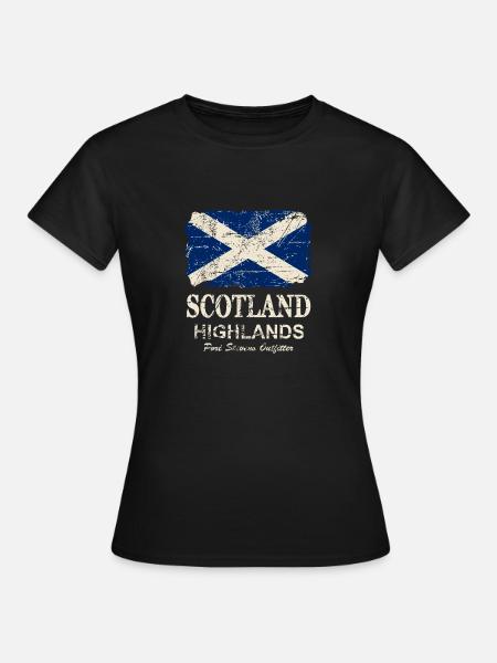 Scotland Flag - Vintage Look - Frauen T-Shirt - Schwarz