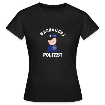Nachwuchs Polizist - Frauen T-Shirt - Schwarz - Vorne - AI Model Female 172 dark (172cm)
