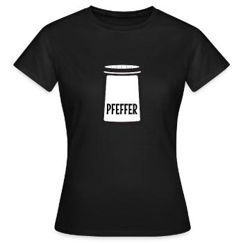 Pfeffer Gewürz Streuer Würzen - Frauen T-Shirt - Schwarz - Vorne - AI Model Female 172 dark (172cm)