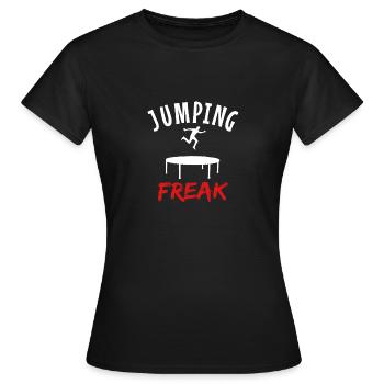 Trampolin springen Sport Springer Turnen Geschenk - Frauen T-Shirt - Schwarz - Vorne - AI Model Female 172 dark (172cm)