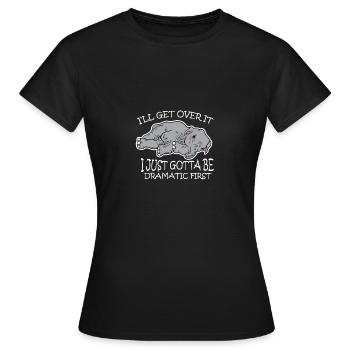 Dramatic Elephant Tired Stubborn - Women's T-Shirt - black - Front - AI Model Female 172 dark (172cm)