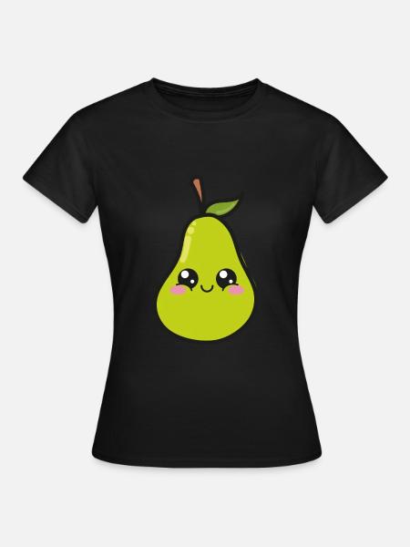 Pera dulce Kawaii - Camiseta mujer - negro