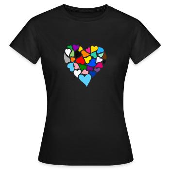 Cœur - T-shirt Femme - noir - Devant - AI Model Female 172 dark (172cm)