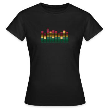equalizer, Bande, cassette, music, tapes, radio - T-shirt Femme - noir - Devant - AI Model Female 172 dark (172cm)