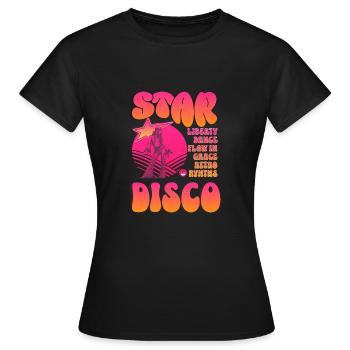 Disco Star - Bohemian Dancer and Retro Rhythms - Women's T-Shirt - black - Front - AI Model Female 172 dark (172cm)