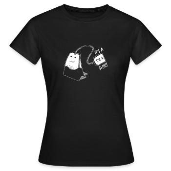 Tea shirt funny - Women's T-Shirt - black - Front - AI Model Female 172 dark (172cm)