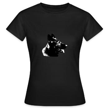 Schäferhund,Hundekopf,Hundesport,Rassehund - Frauen T-Shirt - Schwarz - Vorne - AI Model Female 172 dark (172cm)