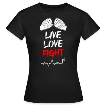 Live Love Fight - Frauen T-Shirt - Schwarz - Vorne - AI Model Female 172 dark (172cm)