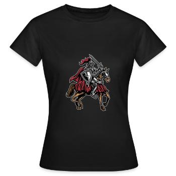 Ritter auf Pferd - Frauen T-Shirt - Schwarz - Vorne - AI Model Female 172 dark (172cm)