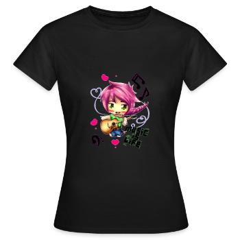 Music is life - Women's T-Shirt - black - Front - AI Model Female 172 dark (172cm)