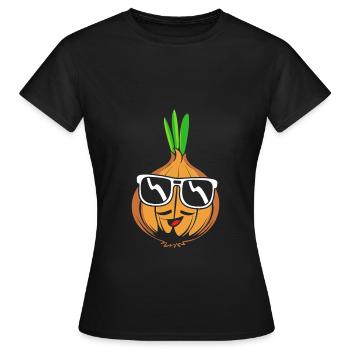 Zwiebel - Frauen T-Shirt - Schwarz - Vorne - AI Model Female 172 dark (172cm)