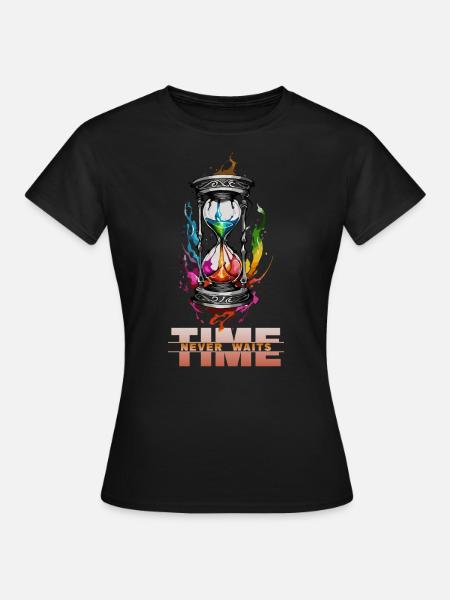 Sanduhr2 - Frauen T-Shirt - Schwarz