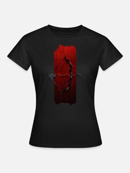 Bogenschießen Eleganz: Pfeil und Bogen - Frauen T-Shirt - Schwarz