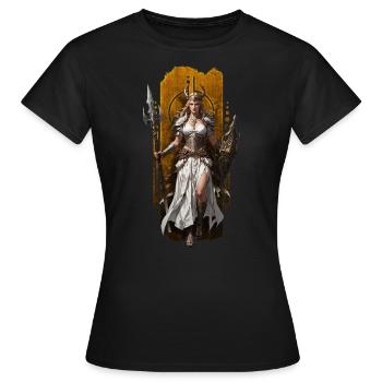 Frigg, reine d’Asgard : gardienne du royaume - T-shirt Femme - noir - Devant - AI Model Female 172 dark (172cm)