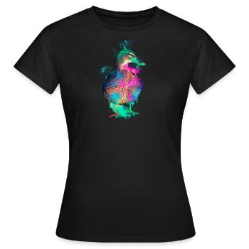 Canard canard oiseau coloré - T-shirt Femme - noir - Devant - AI Model Female 172 dark (172cm)