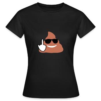Shit Emoji & Finger - T-shirt Femme - noir - Devant - AI Model Female 172 dark (172cm)