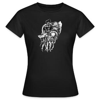 Odin Wotan Handgezeichnet - Frauen T-Shirt - Schwarz - Vorne - AI Model Female 172 dark (172cm)