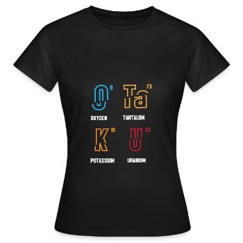 Tableau périodique - T-shirt Femme - noir - Devant - AI Model Female 172 dark (172cm)