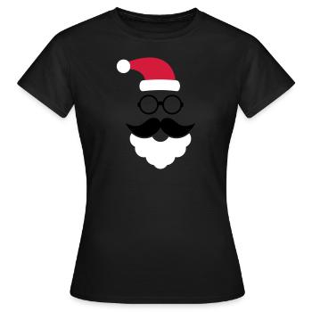 Hipster Santa Claus - T-shirt Femme - noir - Devant - AI Model Female 172 dark (172cm)